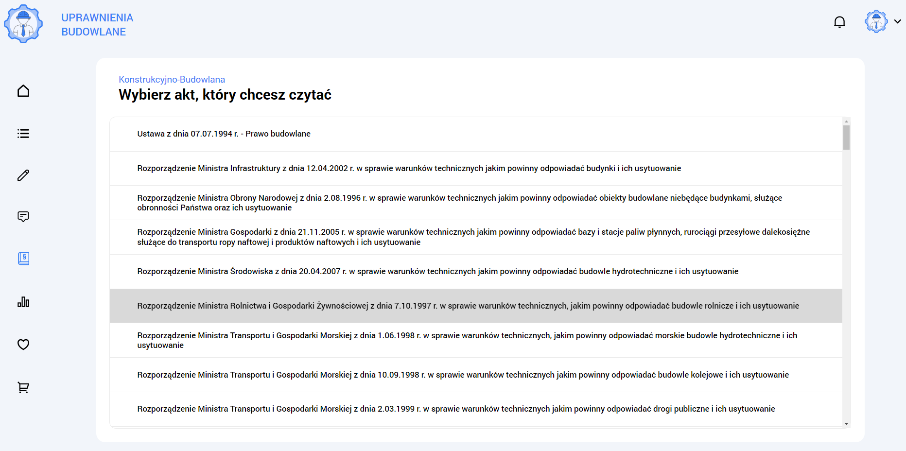 Program do czytania aktów prawnych Uprawnienia Budowlane